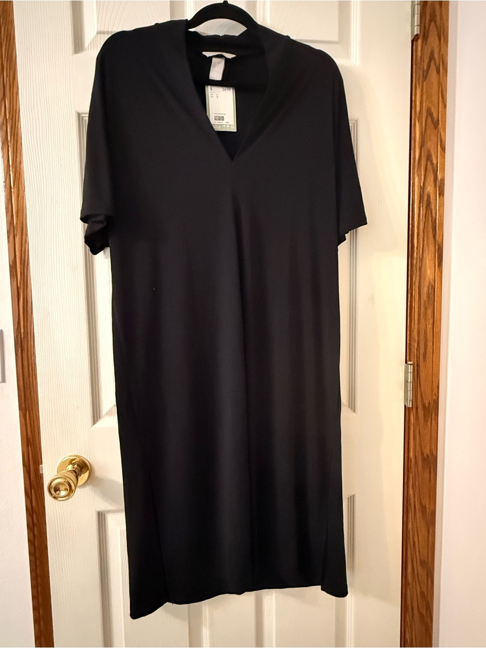 H&M Black V-Neck Midi Dress